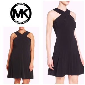 Cross neck jersey dress. NWT